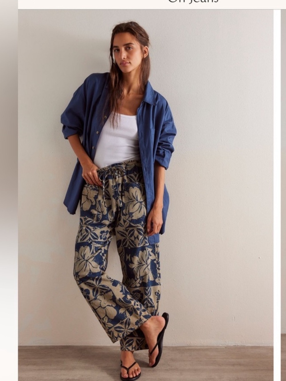 We the free Mirage printed pull on cotton pants